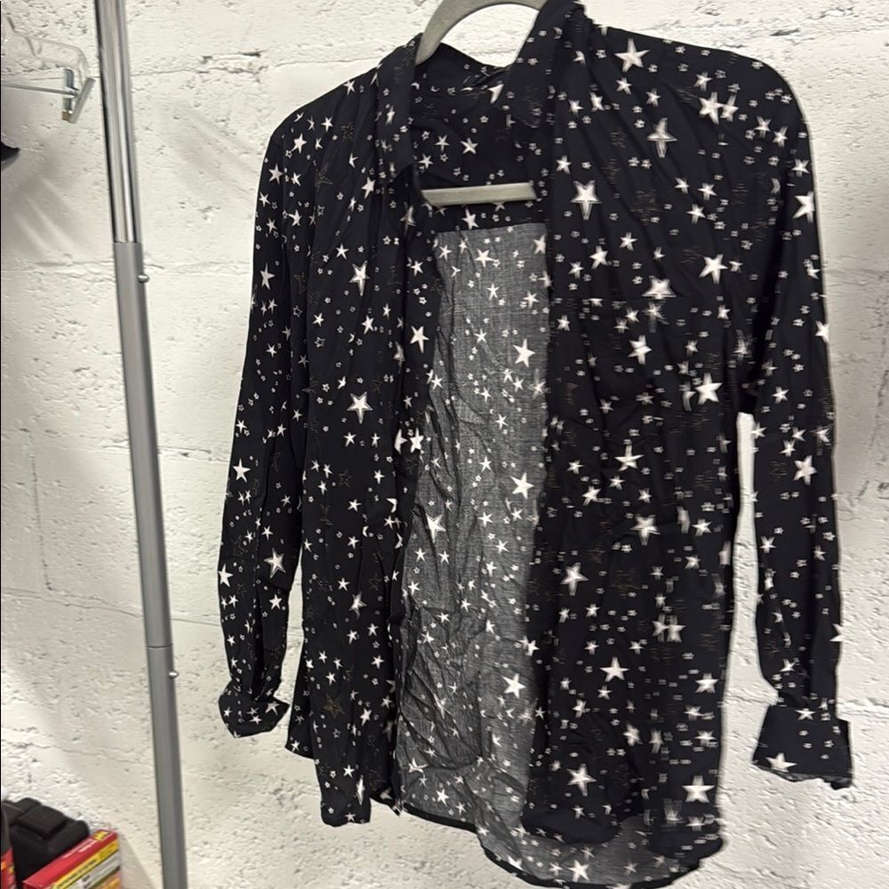Rails Black and White Celestial Casual Button Down Shirt Size Small - LIKE NEW